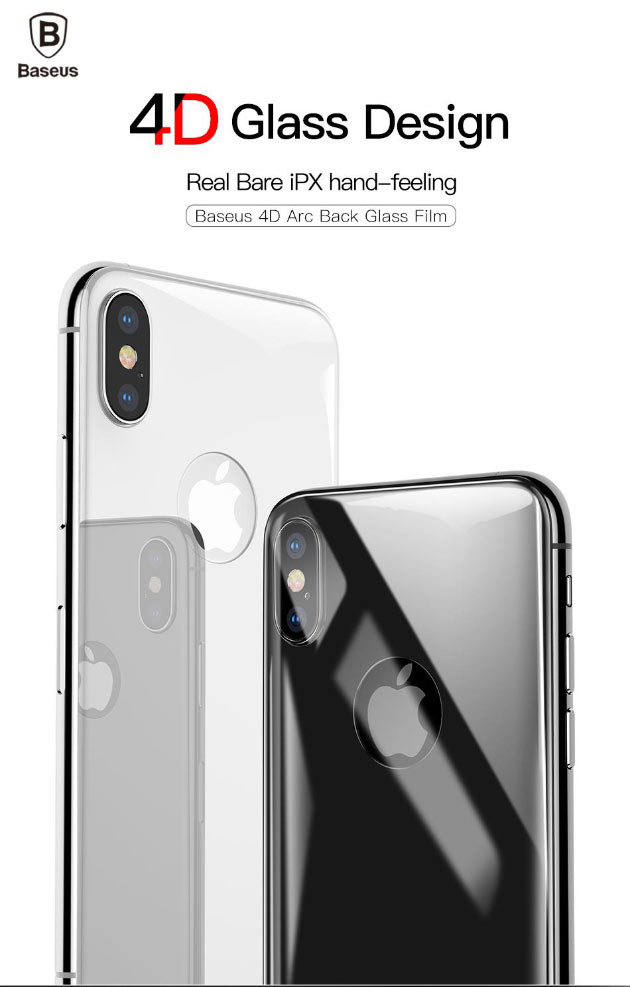 ฟิล์มกระจกหลัง iPhone X กันรอยนิ้วมือ 4D